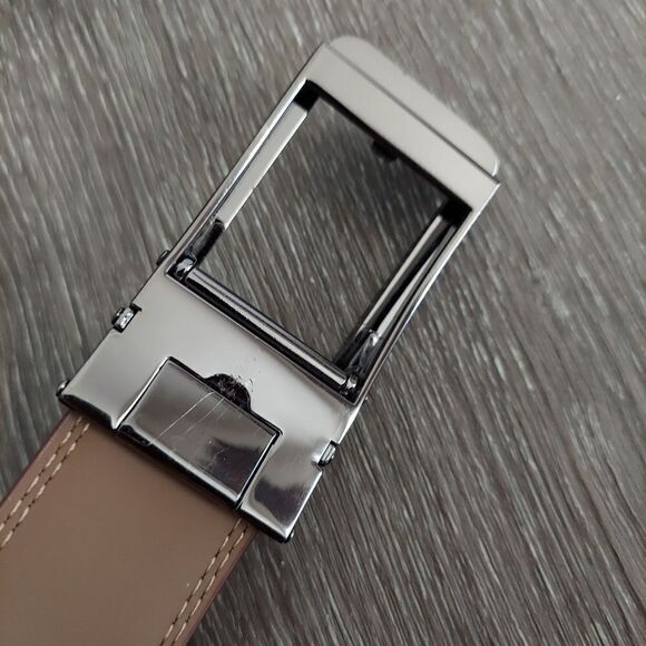 Brown Double Stitch Ratchet Belt 44.5" Long - Picture 4 of 7
